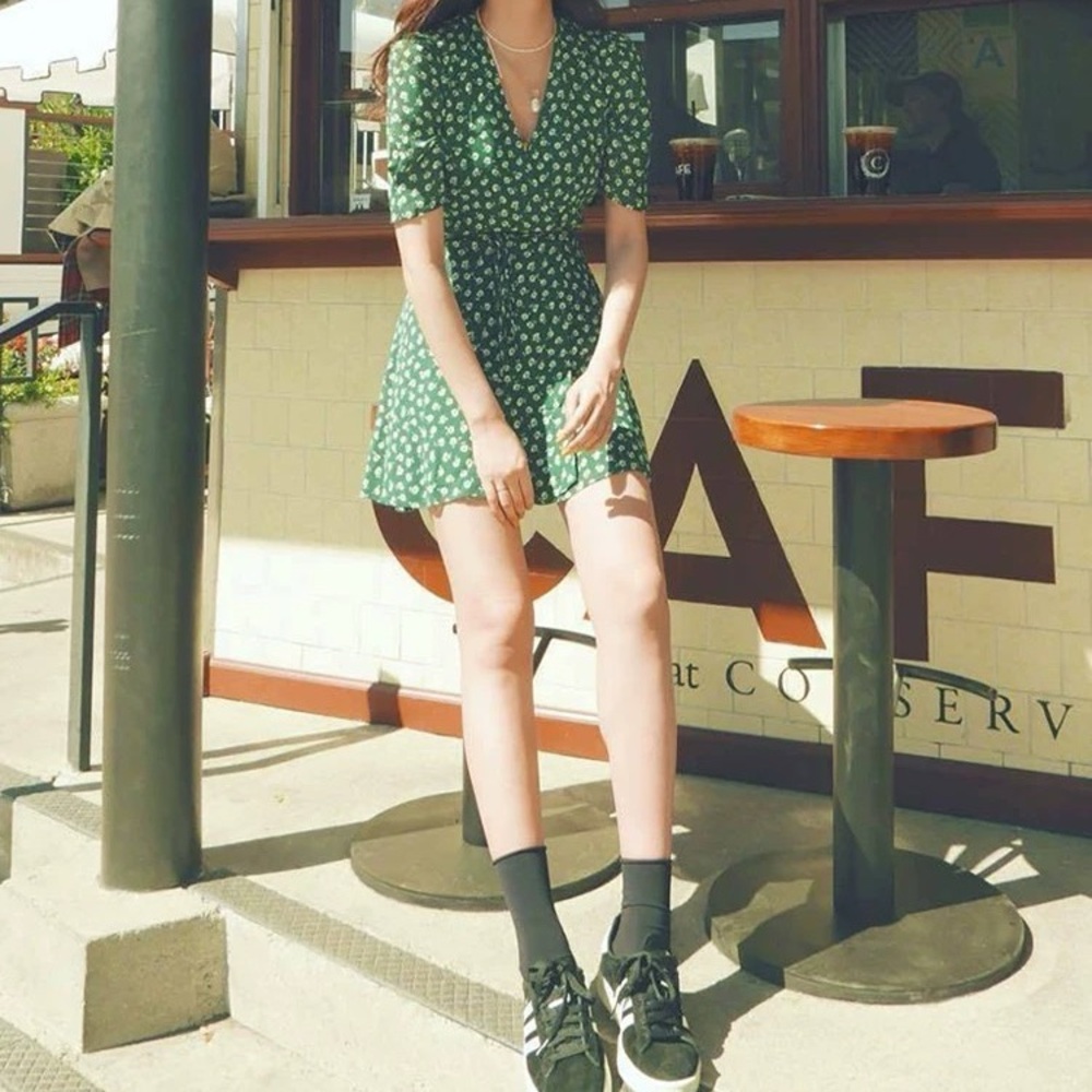 Cute Green Floral Dress Size S